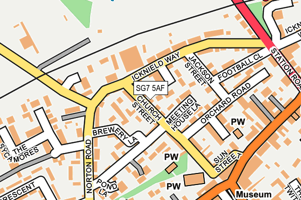 SG7 5AF map - OS OpenMap – Local (Ordnance Survey)