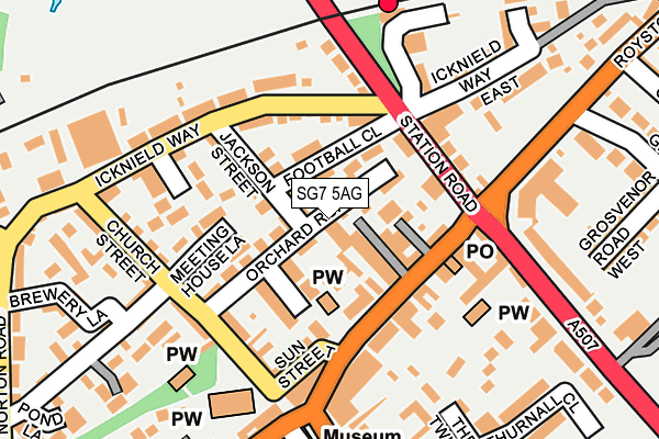 SG7 5AG map - OS OpenMap – Local (Ordnance Survey)