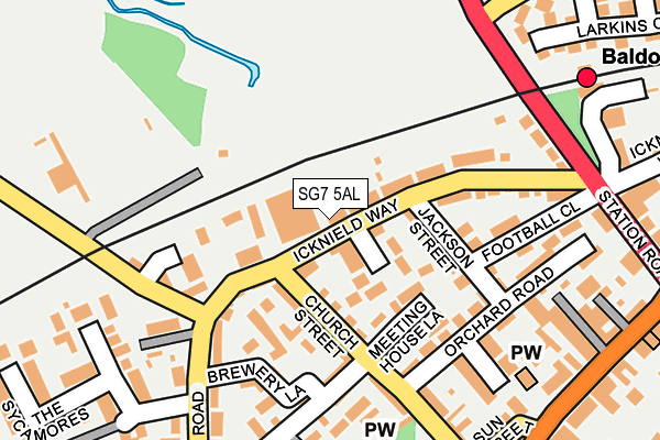 SG7 5AL map - OS OpenMap – Local (Ordnance Survey)