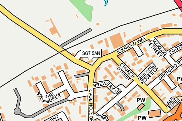 SG7 5AN map - OS OpenMap – Local (Ordnance Survey)