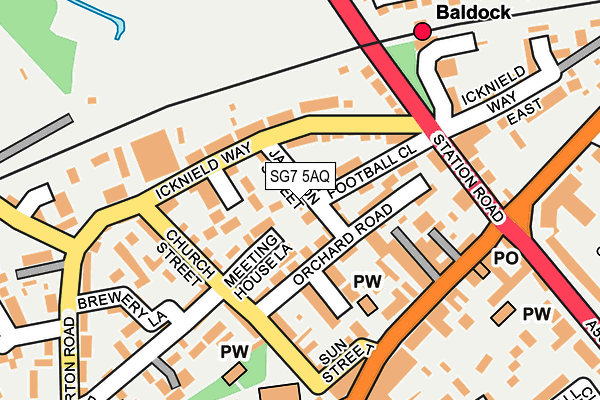 SG7 5AQ map - OS OpenMap – Local (Ordnance Survey)
