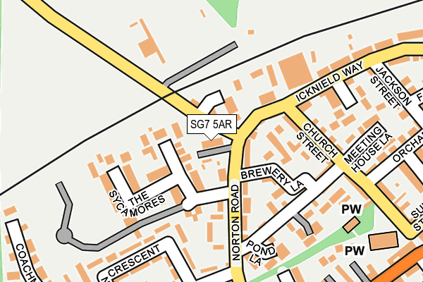 SG7 5AR map - OS OpenMap – Local (Ordnance Survey)