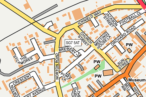 SG7 5AT map - OS OpenMap – Local (Ordnance Survey)