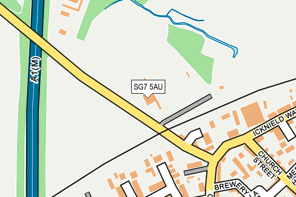 SG7 5AU map - OS OpenMap – Local (Ordnance Survey)