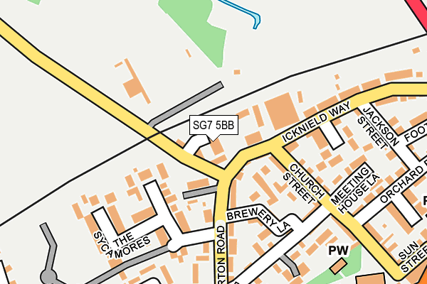 SG7 5BB map - OS OpenMap – Local (Ordnance Survey)
