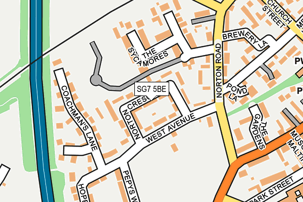 SG7 5BE map - OS OpenMap – Local (Ordnance Survey)