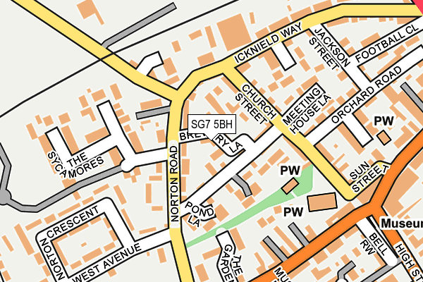 SG7 5BH map - OS OpenMap – Local (Ordnance Survey)
