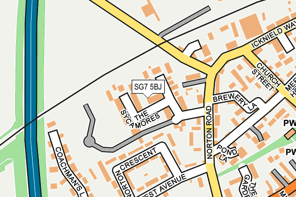 SG7 5BJ map - OS OpenMap – Local (Ordnance Survey)