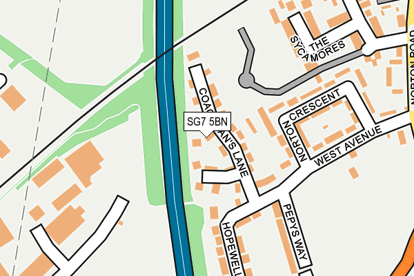 SG7 5BN map - OS OpenMap – Local (Ordnance Survey)