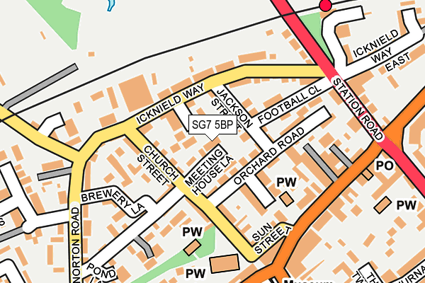 SG7 5BP map - OS OpenMap – Local (Ordnance Survey)