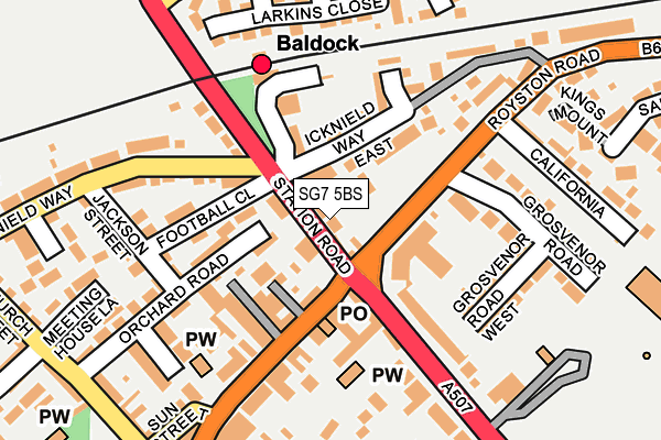 SG7 5BS map - OS OpenMap – Local (Ordnance Survey)