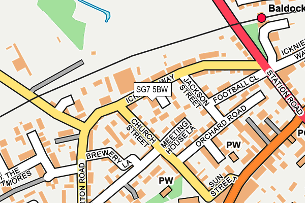 SG7 5BW map - OS OpenMap – Local (Ordnance Survey)