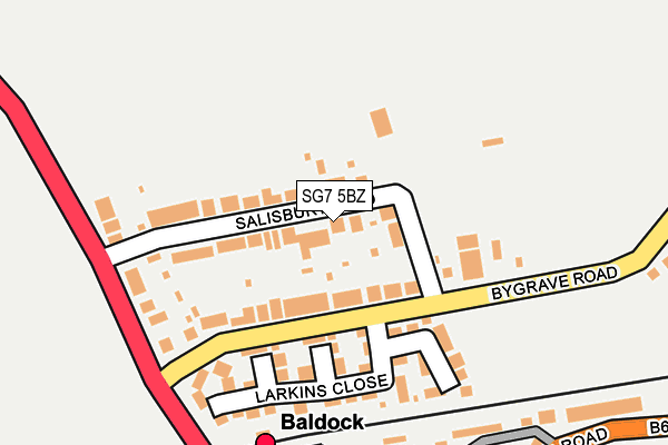 SG7 5BZ map - OS OpenMap – Local (Ordnance Survey)