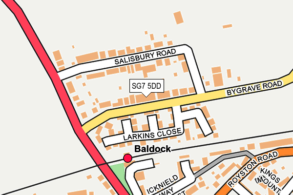 SG7 5DD map - OS OpenMap – Local (Ordnance Survey)