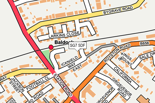 SG7 5DF map - OS OpenMap – Local (Ordnance Survey)