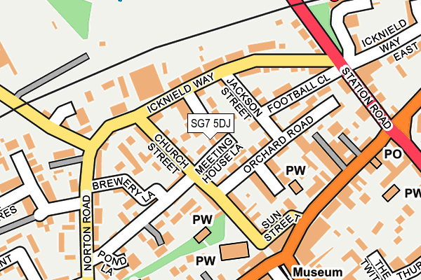 SG7 5DJ map - OS OpenMap – Local (Ordnance Survey)