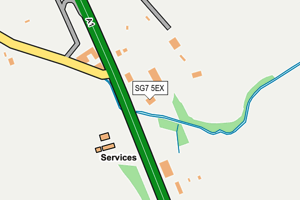 SG7 5EX map - OS OpenMap – Local (Ordnance Survey)