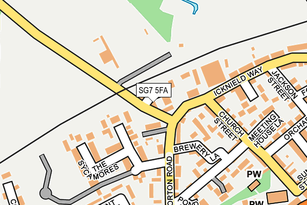 SG7 5FA map - OS OpenMap – Local (Ordnance Survey)
