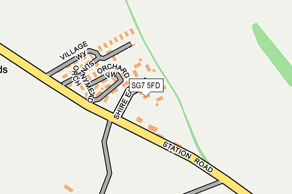 SG7 5FD map - OS OpenMap – Local (Ordnance Survey)