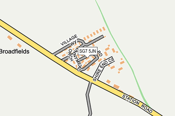 SG7 5JN map - OS OpenMap – Local (Ordnance Survey)