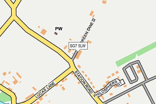 SG7 5LW map - OS OpenMap – Local (Ordnance Survey)