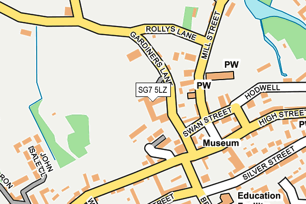 SG7 5LZ map - OS OpenMap – Local (Ordnance Survey)