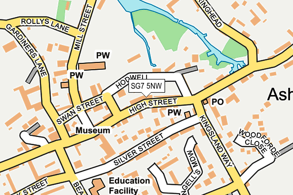 SG7 5NW map - OS OpenMap – Local (Ordnance Survey)