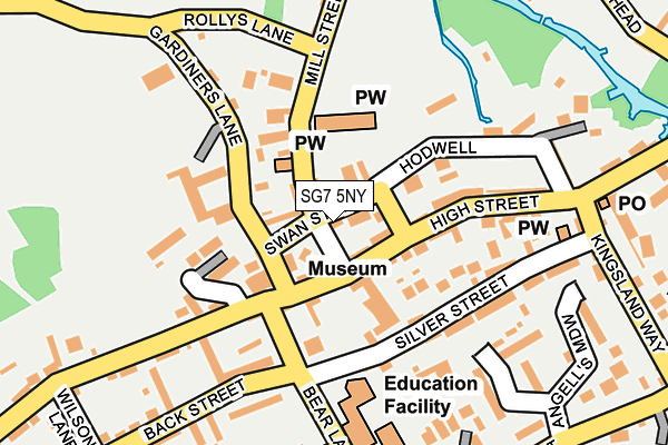 SG7 5NY map - OS OpenMap – Local (Ordnance Survey)