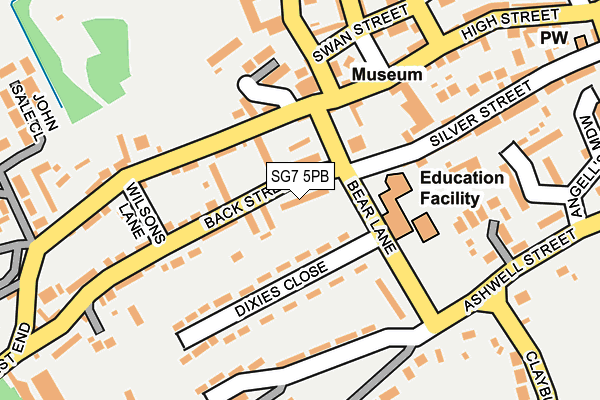 SG7 5PB map - OS OpenMap – Local (Ordnance Survey)