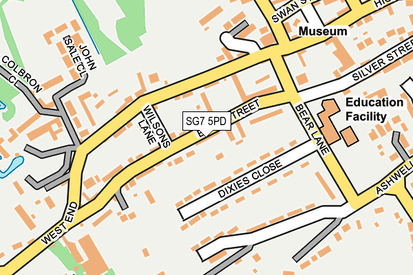 SG7 5PD map - OS OpenMap – Local (Ordnance Survey)