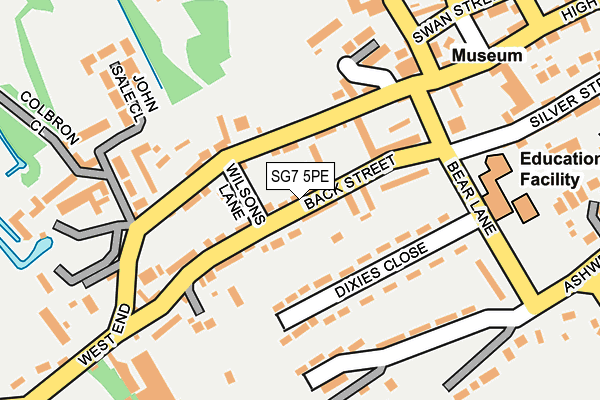 SG7 5PE map - OS OpenMap – Local (Ordnance Survey)