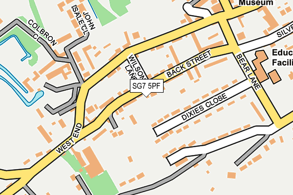 SG7 5PF map - OS OpenMap – Local (Ordnance Survey)