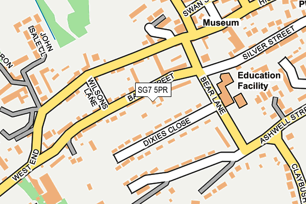 SG7 5PR map - OS OpenMap – Local (Ordnance Survey)