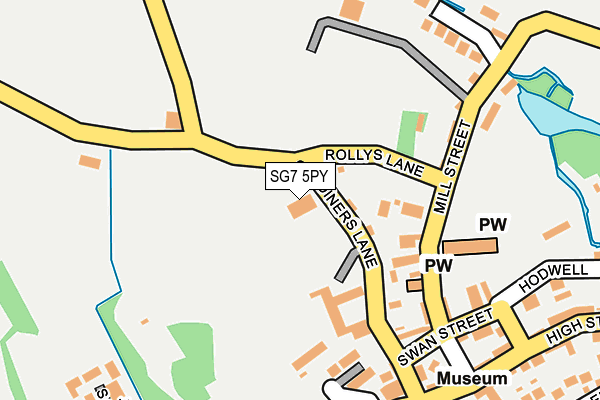 SG7 5PY map - OS OpenMap – Local (Ordnance Survey)