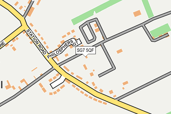 SG7 5QF map - OS OpenMap – Local (Ordnance Survey)