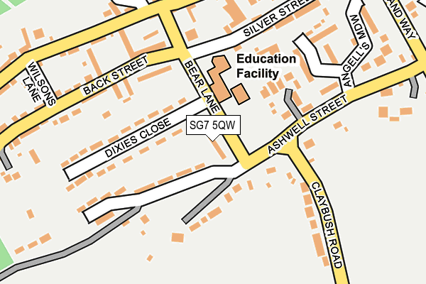 SG7 5QW map - OS OpenMap – Local (Ordnance Survey)