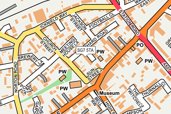SG7 5TA map - OS OpenMap – Local (Ordnance Survey)