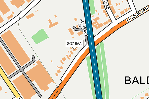 SG7 6AA map - OS OpenMap – Local (Ordnance Survey)