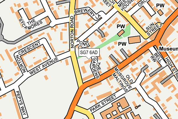 SG7 6AD map - OS OpenMap – Local (Ordnance Survey)
