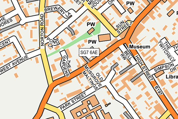 SG7 6AE map - OS OpenMap – Local (Ordnance Survey)