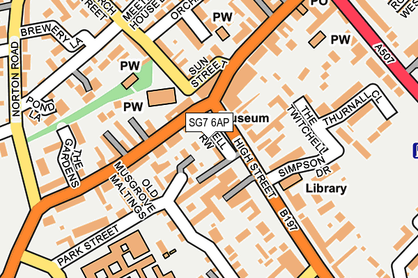SG7 6AP map - OS OpenMap – Local (Ordnance Survey)