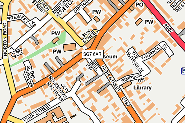 SG7 6AR map - OS OpenMap – Local (Ordnance Survey)