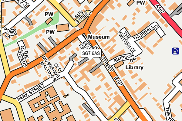 SG7 6AS map - OS OpenMap – Local (Ordnance Survey)