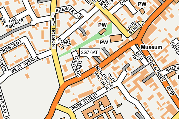 SG7 6AT map - OS OpenMap – Local (Ordnance Survey)