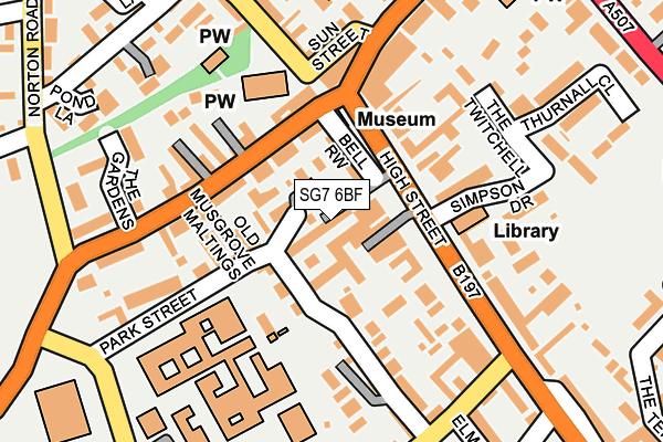 SG7 6BF map - OS OpenMap – Local (Ordnance Survey)