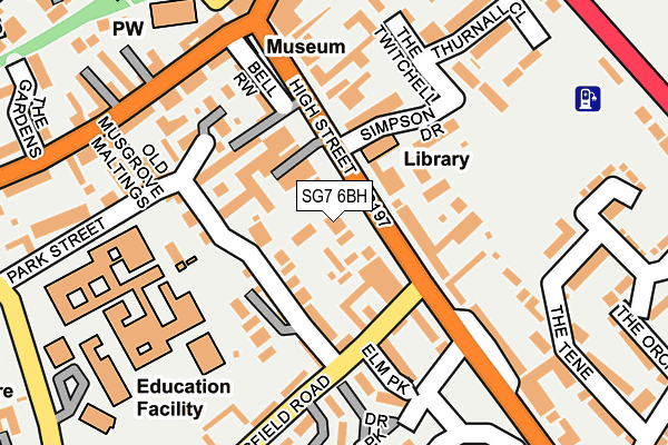 SG7 6BH map - OS OpenMap – Local (Ordnance Survey)