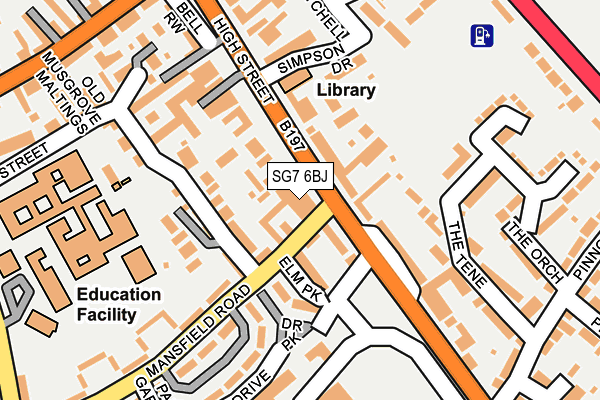 SG7 6BJ map - OS OpenMap – Local (Ordnance Survey)