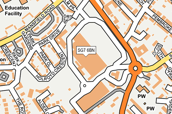 SG7 6BN map - OS OpenMap – Local (Ordnance Survey)