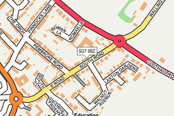 SG7 6BZ map - OS OpenMap – Local (Ordnance Survey)