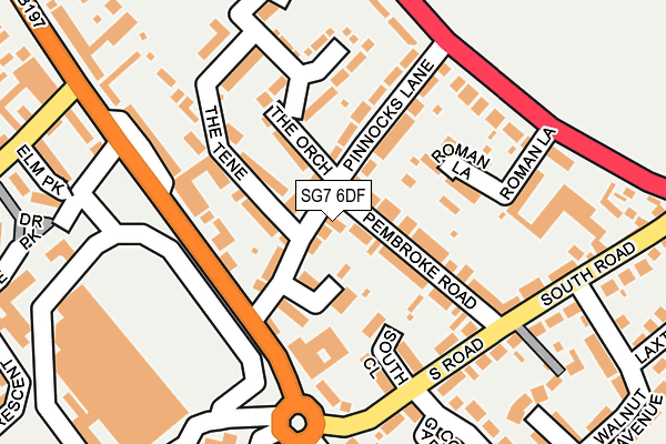 SG7 6DF map - OS OpenMap – Local (Ordnance Survey)
